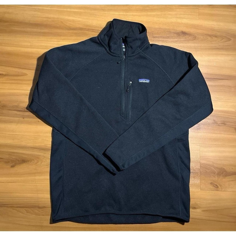 Mens Patagonia Better Sweater 1/4-Zip Fleece Black Pullover Jacket